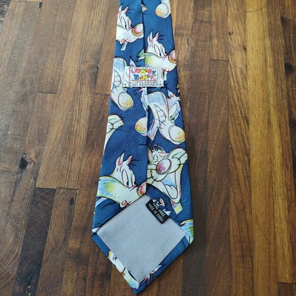 Looney Tunes Vintage 100% Silk Tie Sylvester & Tweetie Hand Made By Balancine - Picture 4 of 8